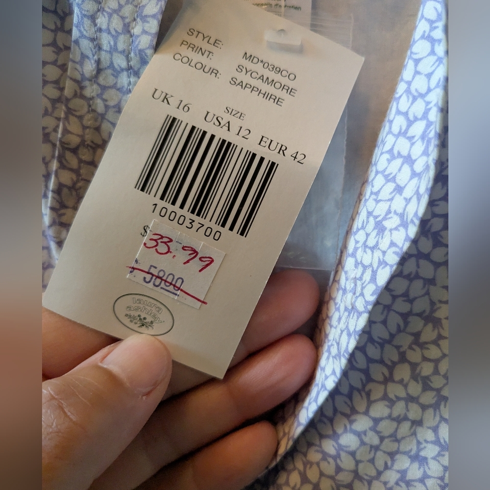 Laura Ashley Vintage Deadstock 80s/90s Cotton Floral Dress Made In Hong Kong - Picture 7 of 7